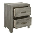 thumbnail image 5 of Gray Finish 5pc Modern Bedroom Set California King Bed Dresser Mirror 2x Nightstands set Rustic Style Panel Bed, 5 of 7