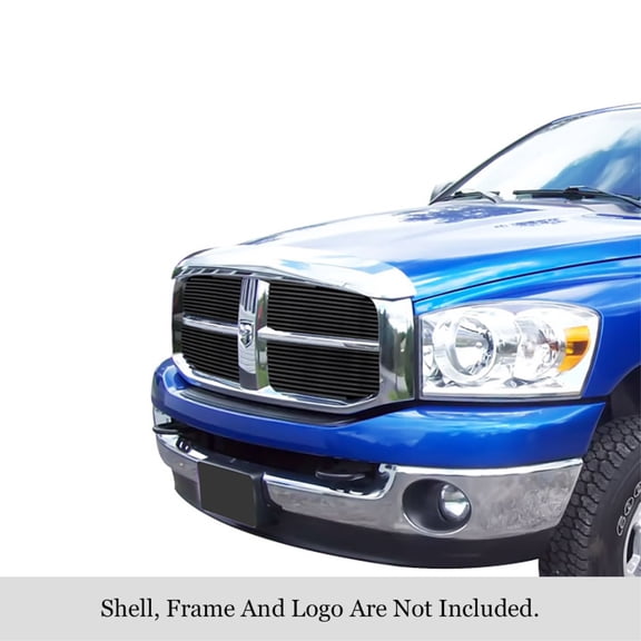 APS 2006-2008 Ram 1500 Black Stainless Steel Billet Grille 8x6 horizontal billet