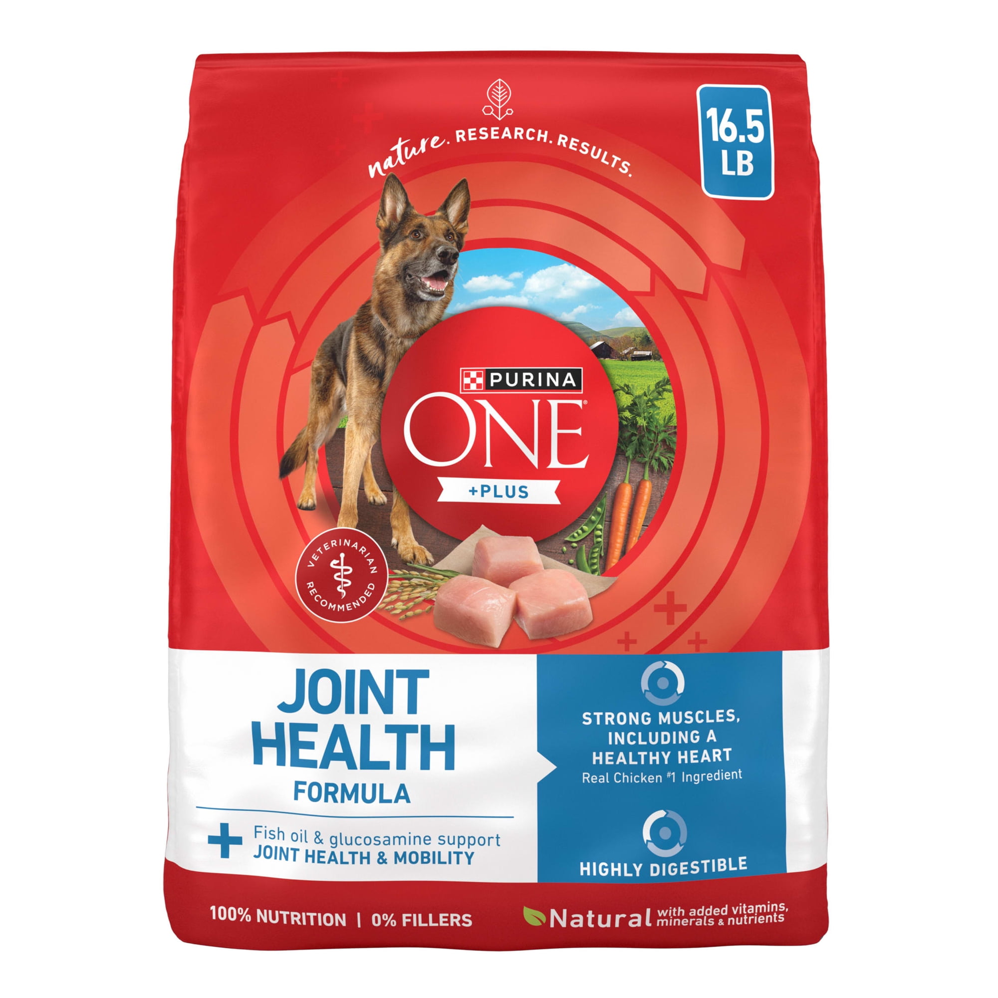 Purina One Plus Joint Health Chicken & Rice Flavor Dry Dog Food, 16.5 lb Bag
