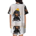 thumbnail image 3 of Bixox Women's Dachshund Sitting in Bathtub Printed Pajama Set 2 Piece Lounge Set Top and Shorts Soft Pajamas, Shorts with Pockets, 3 of 7