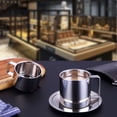thumbnail image 2 of Double Layer Stainless Steel Coffee Mug Tea Cup and Saucer Set With S, 2 of 8