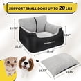 thumbnail image 2 of BurgeonNest - Asiento de automóvil para perros pequeños menores de 25 pulgadas, totalmente desmontable y lavable, asientos suaves para perros con bolsillos de almacenamiento y correa de clip, cama po, 2 of 5