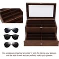 thumbnail image 4 of Miumaeov 8/12 Slots Sunglasses Display Case Wooden Sunglasses Organizer for Men & Women Glasses Display Drawer Lockable Case, 4 of 14