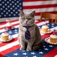 thumbnail image 5 of Yhmxh 4th of July Pet Necktie, Adjustable American Flag Collar Bows Patriotic Red White Blue Star Stripes Dog Cat Bow Tie Collar, Cute Independence Day Pet Costume Accessory for Small Medium Pets, 5 of 7