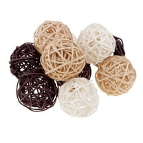 ACDANC Mixed Wicker Rattan Balls - Decorative Balls for Bowls,Vase Filler,Coffee Table Decor,Wedding Party Decorations,Multicolor,10pcs,5cm