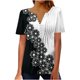 thumbnail image 2 of ICHUANYI Clearance Women Fashion Casual Print Round Neck Loose Short Sleeve T-shirt Top Blouse Pullover(Black, M) ICHUANYI WER2023080707143, 2 of 5