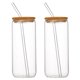 thumbnail image 1 of Regalo elegante, vasos de vidrio de borosilicato con tapas y pajitas, juego de vasos de café helado transparentes de 500 ml, diseño recto, aptos para lavavajillas, pajitas de vidrio reutilizables, 1 of 6