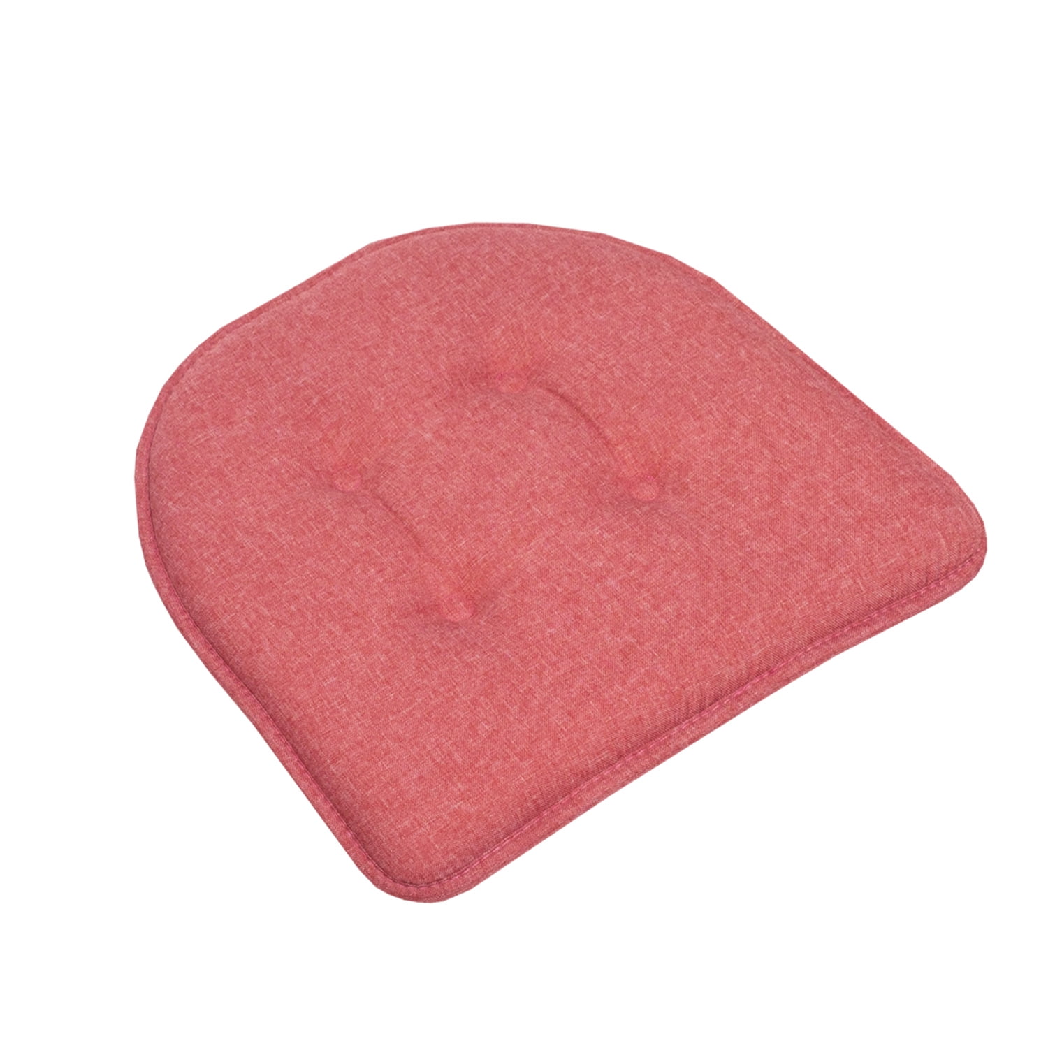 Sweet Home Collection U-Shaped Memory Foam Tufted Non Slip Chair Pads 12 PK, Peach