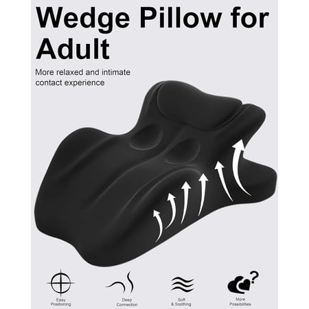 Memory Foam Ergonomic Wedge Intimacy Pillow - 27° Lift Support Cushion for Sleeping, Reading & Prone Positions Multi-Functional Rest Pillow for Neck, Waist & Back Pain Relief Washable Cover