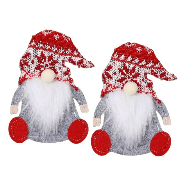 Christmas Decoration Set Faceless Old Man Knife And Fork Cover 7 x 5.9 in Multicolor Cloth Tableware Accessory Pack Of 2