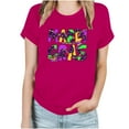 thumbnail image 2 of Aloohaidyvio Mardi Gras Clothing,Womens Mardi Gras Shirts Crewneck Printed Short Sleeve Loose T-shirt, Clothing, 2 of 4