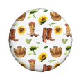 thumbnail image 3 of Spare Tire Cover, Rustic Western Charm Wheel Cover Tire Covers for Trailers Car Truck Camper Universal Tire Covering Fits Diameter 16 inch, 3 of 7