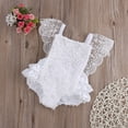 thumbnail image 4 of Cotton Bow Cute White Rompers Infant Baby Girl Clothes Lace Floral Ruffles Romper Party Outfits, 4 of 6