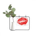 thumbnail image 1 of Valentine's Day Red Lip Love Metal Picture Frame Cerac Vase Decor, 1 of 2