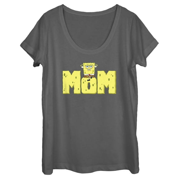 Women's SpongeBob SquarePants Sponge Mom  Graphic Tee Charcoal Large