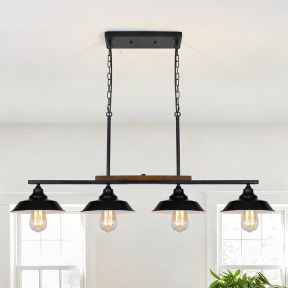 Mid-Century 4 - Light Matte Black Linear Pendant Lights