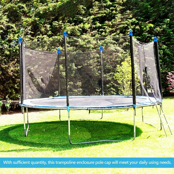 Worgeous 2pcs Trampoline Enclosure Pole Top Hat Caps With Screw In Bolts Trampoline Pole Toppers Replacement