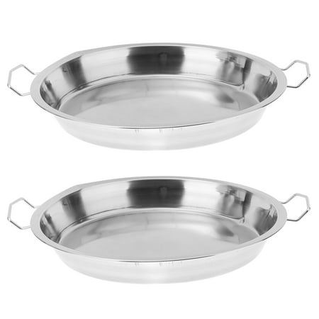 

Homemaxs 2pcs Stainless Steel Cold Noodle Plate Steamed Rice Tray Handle Steaming Plate