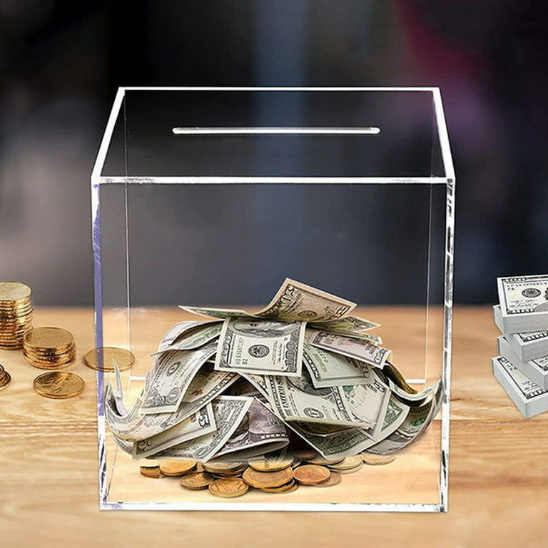 Bobasndm Piggy Bank for Adults,Unbreakable Acrylic Money Bank Savings Box  for Real Money,Clear Piggy Banks Must Break to Open,Perfect for Gifts and  Home Decorations 