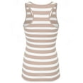 thumbnail image 3 of KOGMO Womens Cotton Stripe Ribbed Racerback Tank Top, 3 of 5