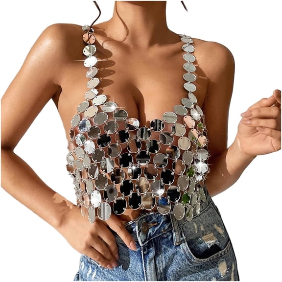 Vest Tops for Women Casual Chain Splicing Backless Camisole Top Camisole Vest