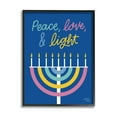 thumbnail image 2 of Stupell Industries Peace Love & Light Casual Holiday Hanukkah Menorah Graphic Art Gray Framed Art Print Wall Art, Design by Jess Baskin, 2 of 5