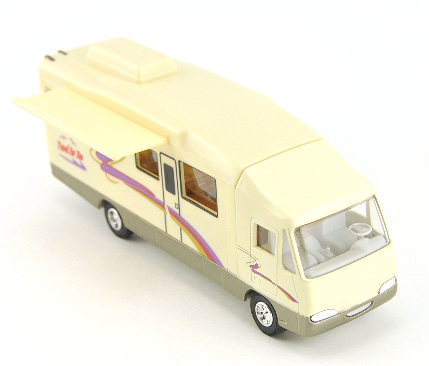 Toy Motorhome, Changeable Interior, Motorized Pull Back Action, 7.5