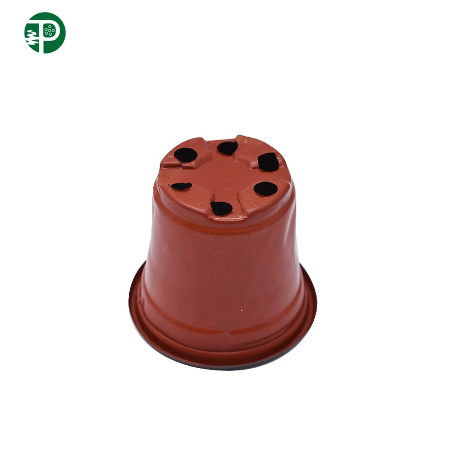 PURELY- 9×8×6Cm Multi Purpose Red Garden Nursery Pot Plastic Plant Flower Pots 100 Pack