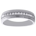 thumbnail image 2 of 10K White Gold Diamond Wedding Band Brushed Finish Mens Engagement Ring 0.25 Ct., 2 of 5