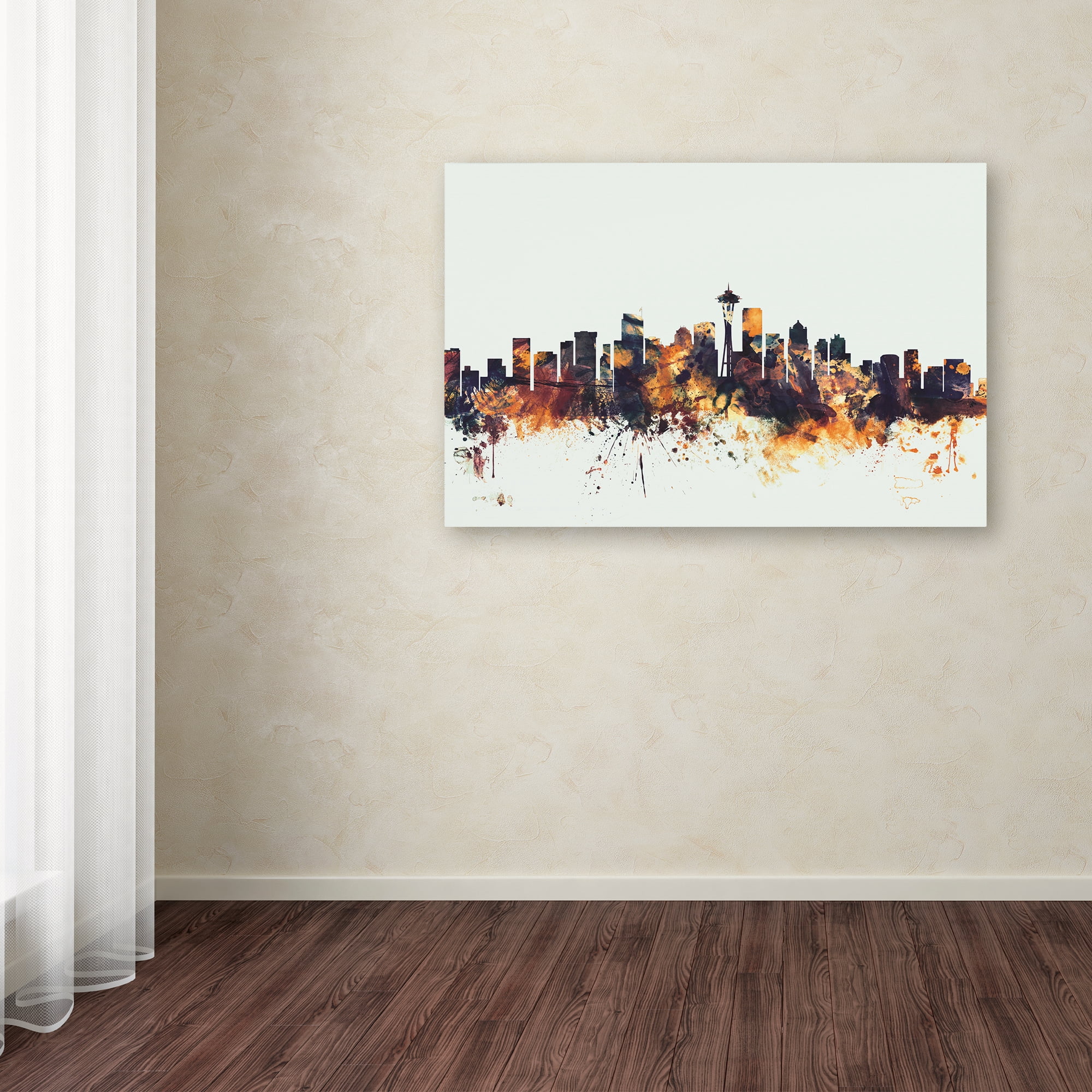 Trademark Fine Art 'Seattle Washington Skyline' Canvas Art by Michael Tompsett