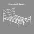 thumbnail image 6 of Zimtown Full Bed Frame with Smart LED Light, Metal Platform Bed with Charging Station, White, 6 of 10