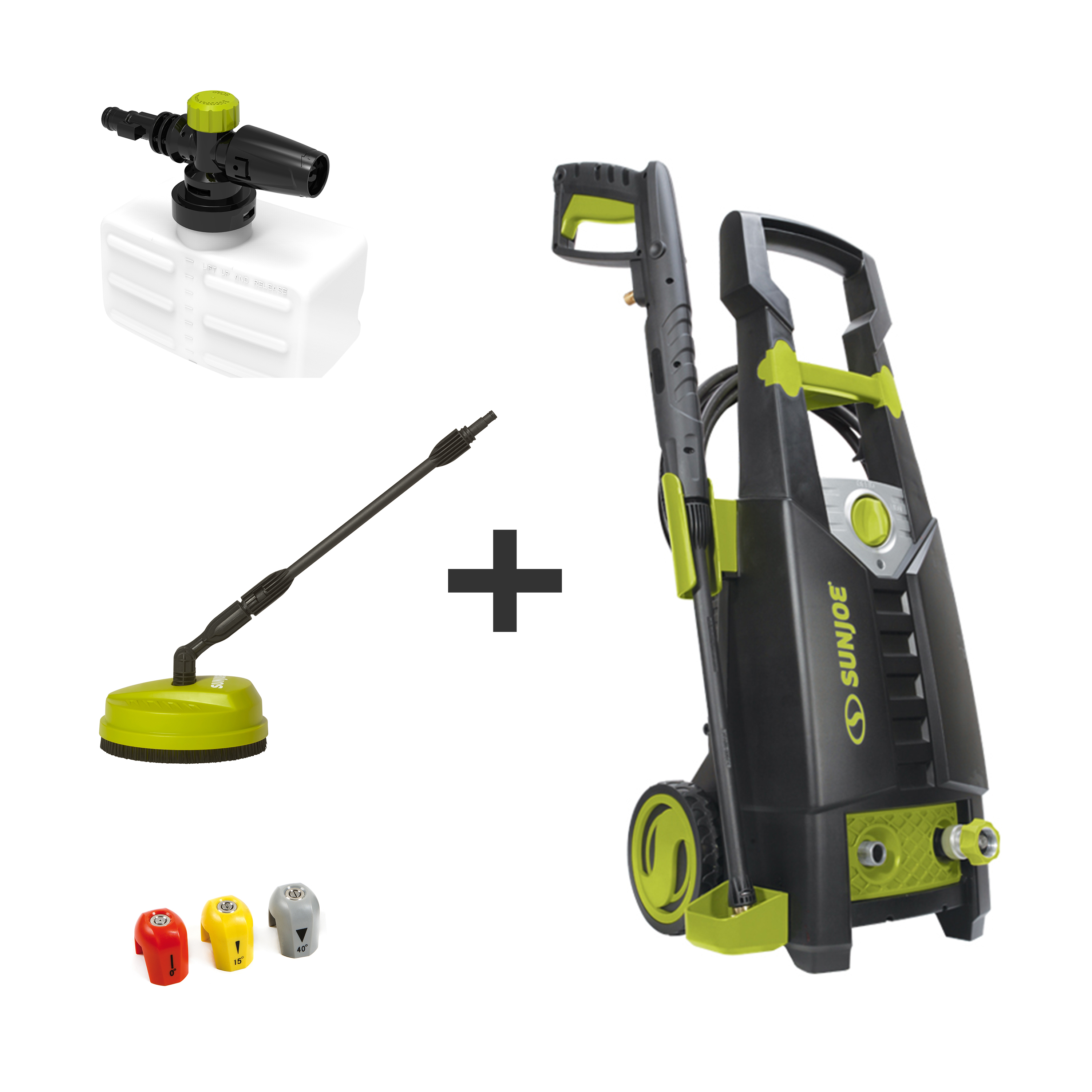 Sun Joe SPX2598P-MAX 2000 PSI 1.6 GPM 13-Amp Electric High Pressure Washer, Cleans Cars/Fences/Patios w/Bonus Patio Surface Cleaner and Foam Cannon