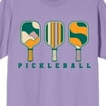 thumbnail image 2 of Pickleball League Paddle Designs Crew Neck Short Sleeve Purple Men's T-shirt
-Medium, 2 of 3