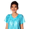 thumbnail image 5 of Women's Floral Printed Short-Sleeve Lounger Nightgown Sleepwear, Large Steel Blue, 5 of 5