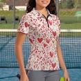 thumbnail image 3 of Whosucclay Moisture Wicking Tennis Shirts, Heart Pattern Design Polyester Lightweight Collared Polo Shirts for Golf Travel Gym Size X-Large, 3 of 10
