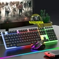 thumbnail image 4 of Led Rainbow Color Backlight Adjustable Gaming Game USB Wired Keyboard Mouse Set - Wired USB Lighting Gaming Computer Touch Keyboard and Mouse Set Black, 4 of 6