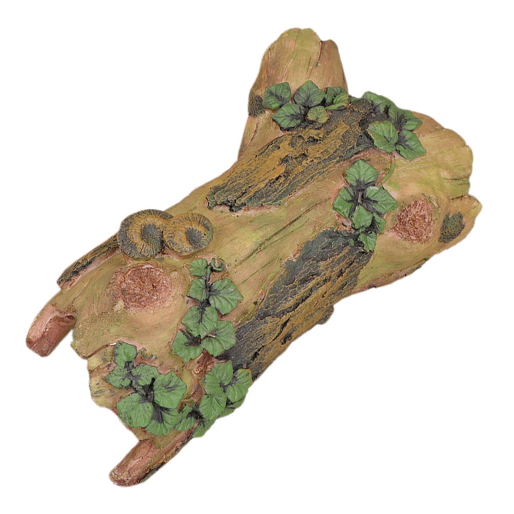 TABLZONE Natural Resin Reptile Log Cave Hideout for Lizard and Snake Tank Habitat Decor