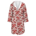 thumbnail image 4 of Women's Fleece Plush Robe Long Warm Plush Bathrobe Loungewear Jacket Printed Comfort Robe, 4 of 5