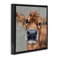 thumbnail image 2 of Stupell Industries Rustic Lodge Freckles The Cow Portrait Black Floating Frame Canvas Art, 25 x 25, by Sara G. Designs, 2 of 8