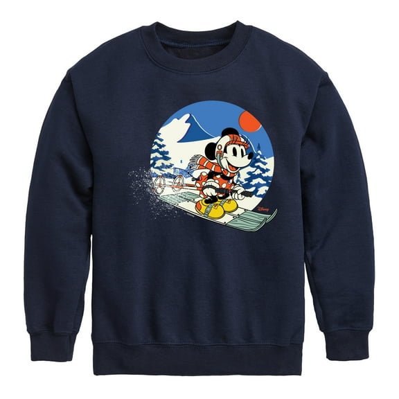 Disney - Minnie Ski - Toddler & Youth Crewneck Fleece Sweatshirt