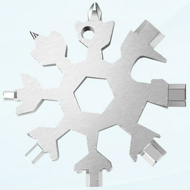 18 in 1 Snowflake Multi Tool Gift for Men, Dad Gift Stocking Stuffers Cool Gadgets for Men Stainless Steel Bottle Opener / Pocket Size Flat Phillips Screwdriver