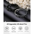 thumbnail image 2 of Leander Mens Magnetic Bracelets, Classic Balck Titanium Stainless Steel Bracelet with Natural Hematite Magnet Stones,Men's Jewelry Gifts, 8.66 inch, 2 of 7