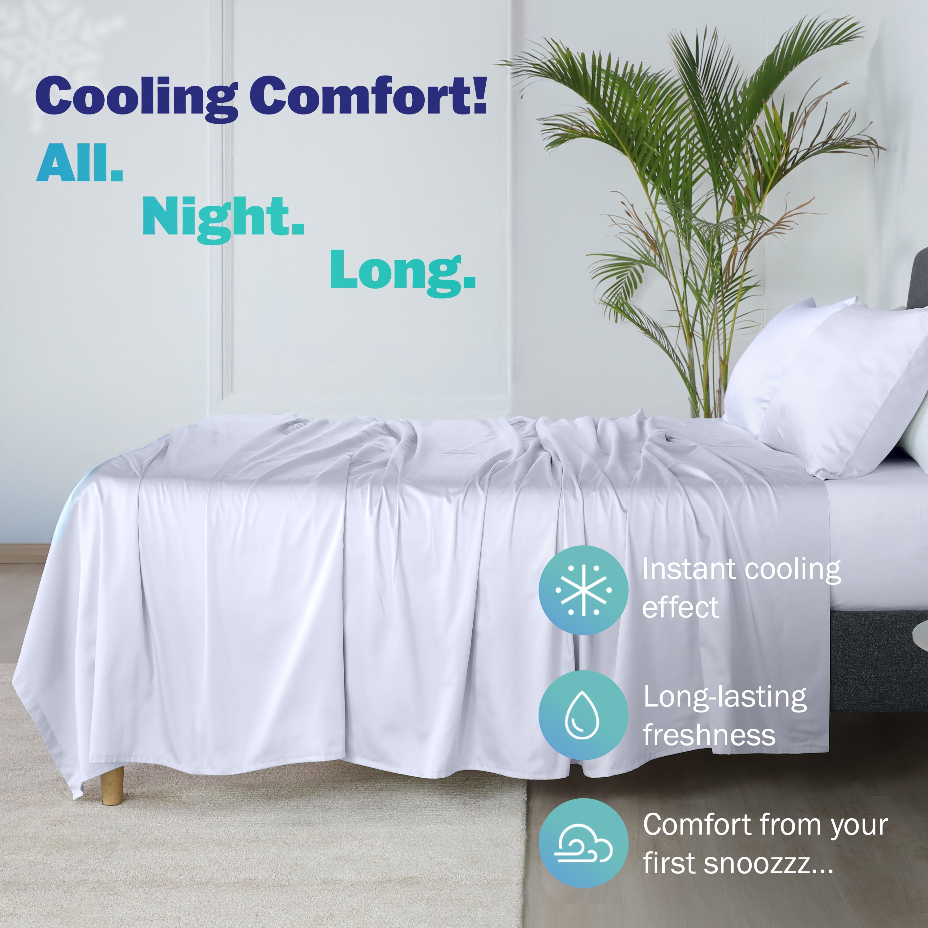 Martex brrr° Standard Cooling Pillowcase Pair | 300TC Cotton Blend | White