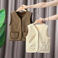 thumbnail image 5 of GYRATEDREAM Toddler Fleece Winter Vest Warm Cotton Jacket Unisex Infants Sleeveless Waistcoat Fall Outwear for Boys Girls, 5 of 6