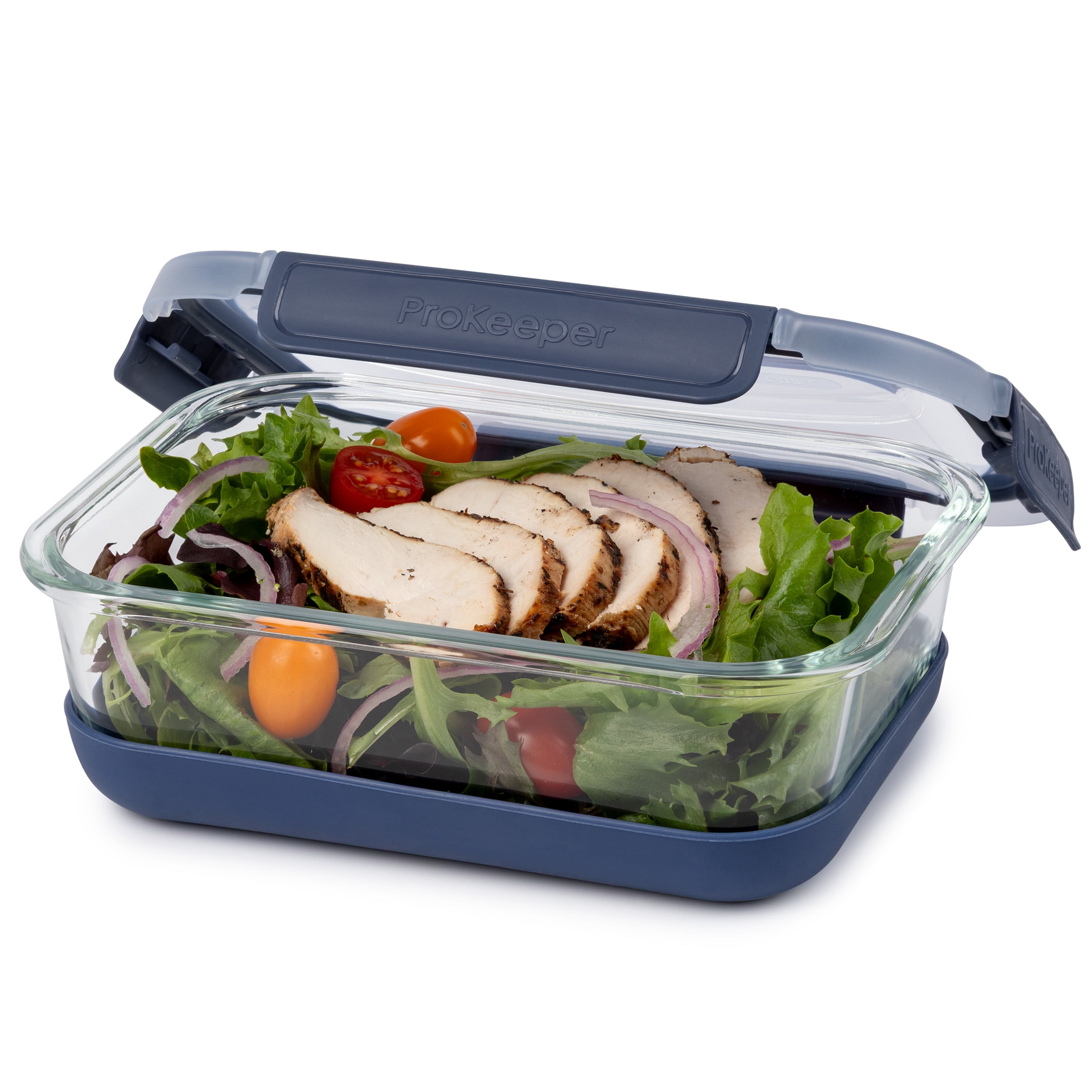 (2 pack) Prokeeper+ 4.5 Cup Glass Food Storeage Container with Silicone Base, Designed to Help with Pantry Storage and Everyday Organization