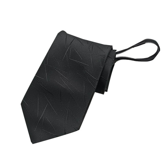 Xfvqtps Tie for Men Zipper Ties Pre-Tied Neckties Adjustable Irregular Lines Print 3.15" for Formal Dress Business Black