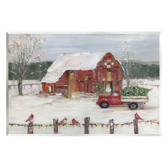 Stupell Industries Snowy Holiday Tree Farm Landscape Painting Unframed Art Print Wall Art, Design by Sally Swatland