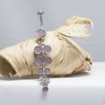 thumbnail image 3 of Belly Button Ring 14G Dangle Sand Finish Navel Ring Piercing Jewelry, 3 of 6