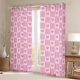 thumbnail image 2 of Homewish Pink White Buffalo Black Out Curtains For Children Teens Adults,Mid Century Geometric Lines Curtains Pack of 2 (42x63 Each),Love Heart Print Bedroom Curtains,Luxury Bedroom Decor, 2 of 6