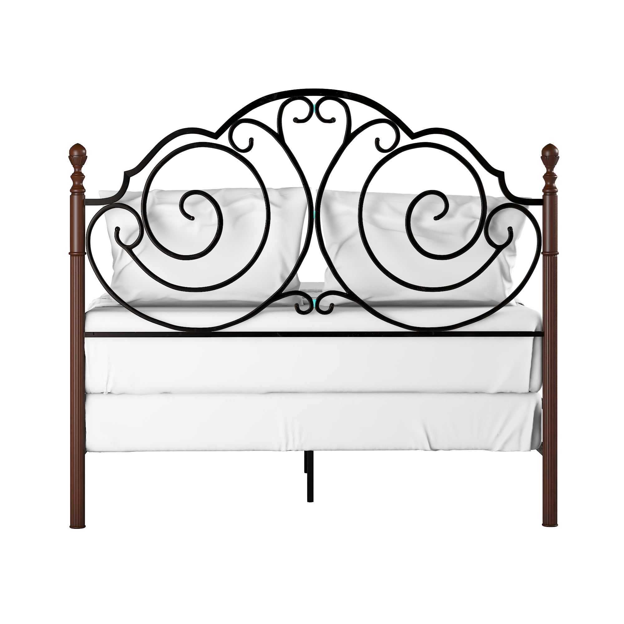 Weston Home Adison Graceful Scroll Bronze Iron Bed, Queen